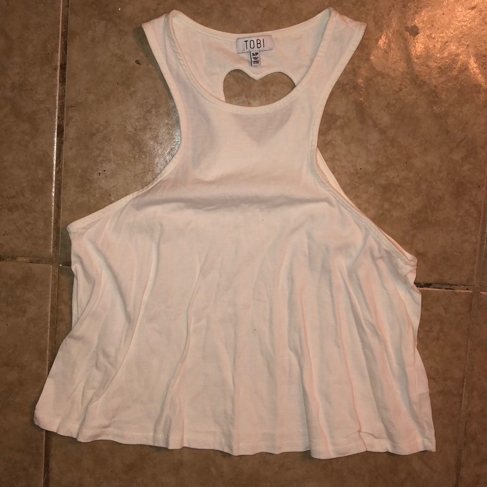 Heart Back White Crop Top